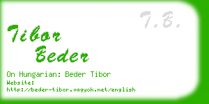 tibor beder business card